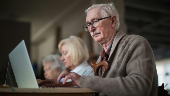 Picture of various old people programming